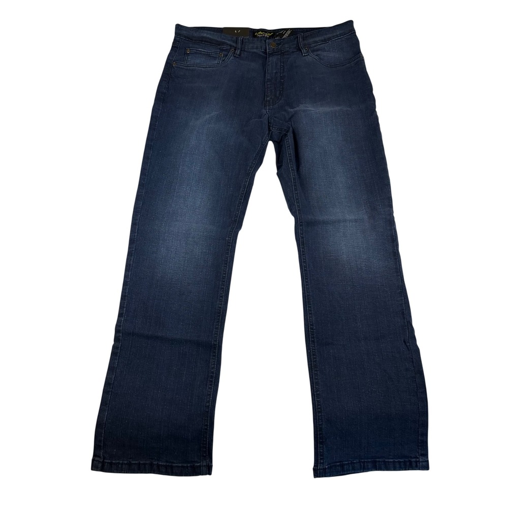 Urban Star Mens Relaxed Fit Straight Leg Stretch Jeans 36x32 Dark Wash Blue